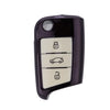 JVCV® TPU Car Key Cover Compatible with Skoda Kushaq Octavia, Kodiaq Superb Folding Key - Don’t Touch My Key