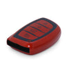 JVCV® Premium Soft TPU Leather Pattern Key Cover Compatible with Hyundai Alcazar Creta, i20 2021, Venue, Tucson, Elantra,i20 N Line 2021 4 Button Smart Key