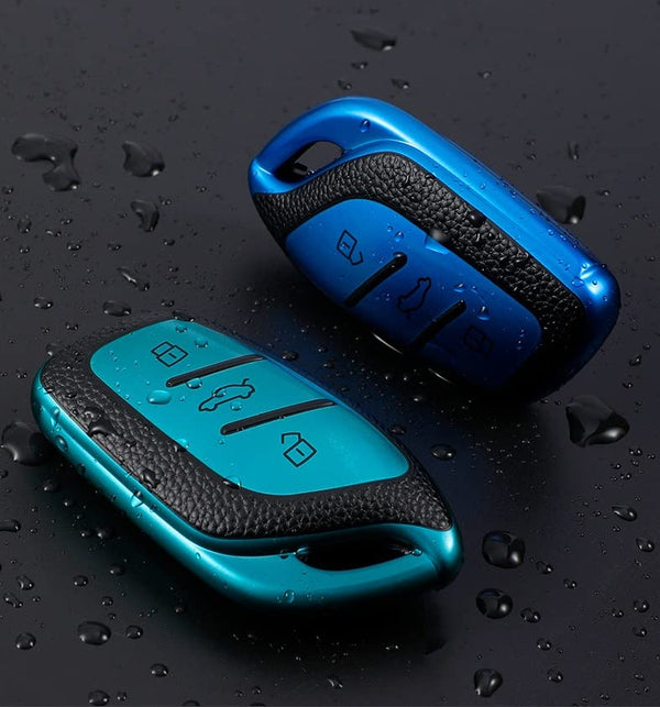 JVCV® Premium Soft TPU Leather Pattern Key Cover Compatible with MG ZS EV and Astor Smart Key