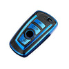 JVCV® Premium Soft TPU Leather Pattern Key Cover Compatible with BMW Smart Key