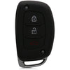 Car Key Cover Compatible with Hyundai Creta Venue Elantra Tucson i10 i20 Elite Active Xcent Verna 3 Button Push Button Start Key - Rally Stripes