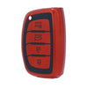 JVCV® Premium Soft TPU Leather Pattern Key Cover Compatible with Hyundai Alcazar Creta, i20 2021, Venue, Tucson, Elantra,i20 N Line 2021 4 Button Smart Key