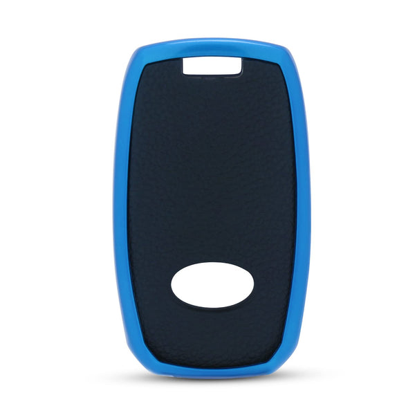 JVCV® Premium Soft TPU Leather Pattern Key Cover Compatible with Kia Seltos Sonet Carens 4 Button Smart Key