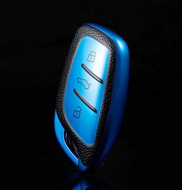 JVCV® Premium Soft TPU Leather Pattern Key Cover Compatible with MG ZS EV and Astor Smart Key