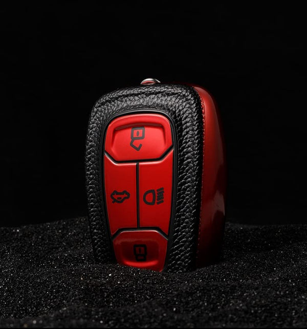 JVCV® Premium Soft TPU Leather Pattern Key Cover Compatible with Tata Nexon, Harrier, Tiago EV, Altroz, Tigor, Safari, Nexon EV, Punch, Punch EV 4 Button Smart Key
