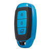 JVCV® Premium Soft TPU Leather Pattern Key Cover Compatible with Hyundai Verna 3 Button Smart Key
