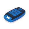 JVCV® Premium Soft TPU Leather Pattern Key Cover Compatible with Kia Seltos Sonet Carens 4 Button Smart Key