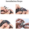 2 Pack Metal Keychain Car Key clip Quick-Release Horseshoe Shape D-Ring Key Fob Holder with Round Carabiner Keychain