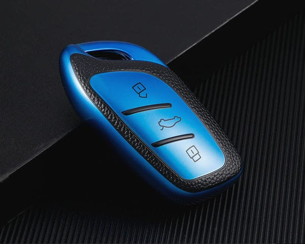 JVCV® Premium Soft TPU Leather Pattern Key Cover Compatible with MG ZS EV and Astor Smart Key