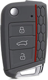 JVCV® Car Key Cover Compatible with Skoda Octavia, Kodiaq Superb Folding Key - Rally Stripe