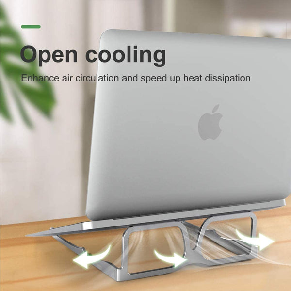 JVCV® Creative Laptop Stand, Ergonomic Foldable Portable Aluminum Cooling Desktop Holder Riser for Notebook Tablet, Compatible with MacBook Air Pro More 10-15.6” Laptops