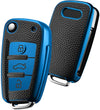 JVCV® Premium Soft TPU Leather Pattern Key Cover Compatible with Audi A1 A3 A6 Q2 Q3 Q7 TT TTS R8 S3 S6 RS3 Folding Key