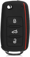 JVCV® Car Key Cover Compatible with Volkswagen Polo Vento Jetta Ameo Passat and Skoda Rapid Laura Superb Octavia Fabia Yeti Folding Key - Don't Touch My Key