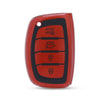 JVCV® Premium Soft TPU Leather Pattern Key Cover Compatible with Hyundai Alcazar Creta, i20 2021, Venue, Tucson, Elantra,i20 N Line 2021 4 Button Smart Key