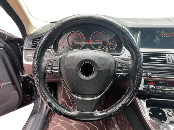 JVCV® 2 Pcs Universal Fit Checkered Pattern High Gloss Segmented Steering Wheel Cover – Hard Car Wheel Grip | Non-Slip Cover Protector | Interior Accessory