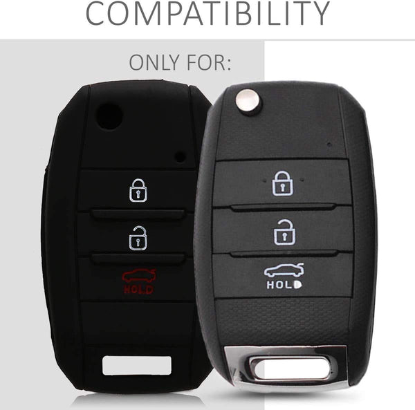 JVCV® Car Key Cover Compatible with Kia Folding Key - Rally Stripe