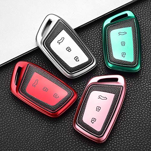 JVCV® Premium Soft TPU Leather Pattern Key Cover Compatible with New MG Hector, Hector Plus and Windsor EV Smart Key
