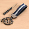 Nylon and Leather Car Keychain, Universal Key Fob Metal Keychain, 360 Degree Rotatable Key Chain Holder for Men and Women