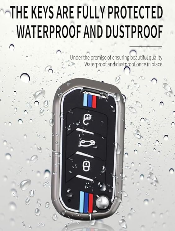 JVCV® Metal Key Cover compatible with Mahindra XUV 700, 3XO, Thar, Marazzo, Bolero, Scorpio, Scorpio N, XUV 300, TUV300 Plus and XUV 400 EV 3 Button flip Key