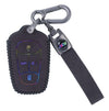JVCV® Suede Leather Key Cover Compatible with Tata Nexon, Harrier, Tiago EV, Altroz, Tigor, Safari, Nexon EV, Punch, Punch EV 4 Button Smart Key