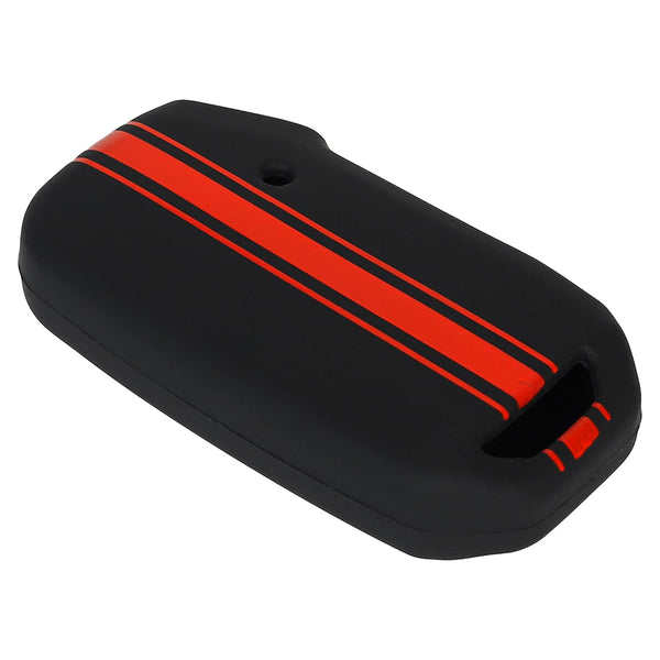 JVCV® Car Key Cover Compatible with Kia Seltos Facelift HTX and Carens X 4 Button Smart Key - Rally Stripe