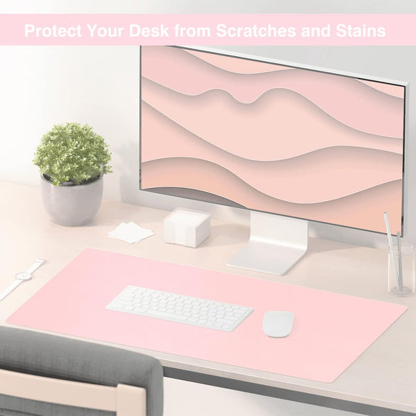 JVCV® Large Premium Vegan Leather Desk Mat Non Slip Extended Mouse Pad Reversible for Work from Home Office Gaming Accessories 80 X 40 cm