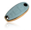 JVCV® Premium Soft Gold Border TPU Leather Pattern Key Cover Compatible with Maruti Suzuki 2 and 3 Button Baleno Ciaz Vitara Brezza S Cross Swift Ignis and Toyota Urban Cruiser Smart Key