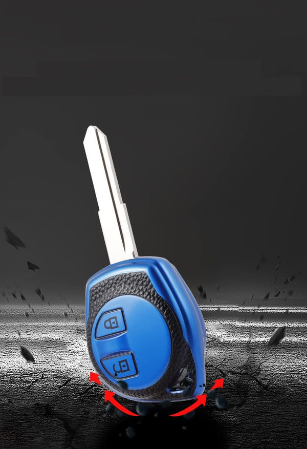 JVCV® Premium Soft TPU Leather Pattern Key Cover Compatible with 2 Button Key for Maruti Suzuki Swift Baleno S-Cross Ciaz Dzire WagonR SX4 Ritz