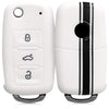 Car Key Cover Compatible with Volkswagen Polo Vento Jetta Ameo Passat and Skoda Rapid Laura Superb Octavia Fabia Yeti Folding Key - Rally Stripe