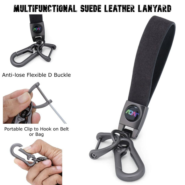 JVCV® Suede Leather Key Cover Compatible with Tata Nexon, Harrier, Tiago EV, Altroz, Tigor, Safari, Nexon EV, Punch, Punch EV 4 Button Smart Key