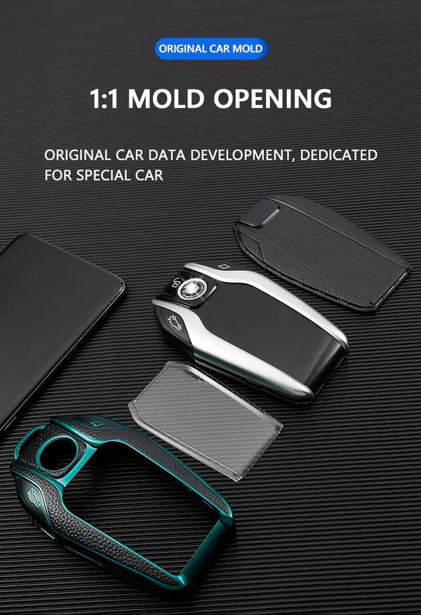 JVCV® Premium Soft TPU Leather Pattern Key Cover Compatible with BMW X Series Key