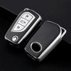 JVCV® Premium Soft TPU Leather Pattern Key Cover Compatible with Toyota Innova Crysta and Corolla Altis Flip Key