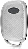 JVCV® Soft TPU Carbon Fiber Style Car Key Cover Compatible with Hyundai Flip Key