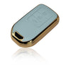 JVCV® Premium Soft Gold Border TPU Leather Pattern Key Cover Compatible with Honda City, Elevate, Civic, Jazz, Amaze, CR-V, WR-V, BR-V 3/4 Button Push Button Start Smart Key
