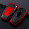 JVCV® Premium Soft TPU Leather Pattern Key Cover Compatible with Ford Ecosport Aspire Freestyle Endeavour Push Button Start Car Key