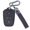 JVCV® Suede Leather Key Cover Compatible with Tata Nexon, Harrier, Tiago EV, Altroz, Tigor, Safari, Nexon EV, Punch, Punch EV 4 Button Smart Key