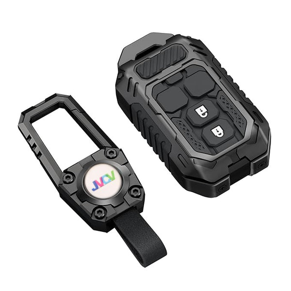 JVCV® Rugged Armor Metal Key Cover – Black Finish – Compatible with Suzuki Victoris, Jimny, Fronx, Grand Vitara, Baleno, XL6, Swift, Ertiga, Dzire & Toyota Urban Cruiser, Glanza, Hyryder – 2 Button Smart Key