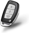 JVCV® Premium Soft TPU Leather Pattern Key Cover Compatible with Hyundai Creta, i10 Grand, i20 Elite, i20 Active, Xcent, Verna 4s, Tucson, Elantra, Grand i10 Nios 3 Button Smart Key