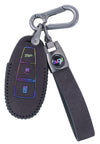 JVCV® Suede Leather Key Cover Compatible with Maruti Suzuki Baleno Ciaz Vitara Brezza S Cross Swift Ignis and Toyota Urban Cruiser Smart Key
