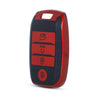 JVCV® Premium Soft TPU Leather Pattern Key Cover Compatible with Kia Seltos Sonet Carens 4 Button Smart Key