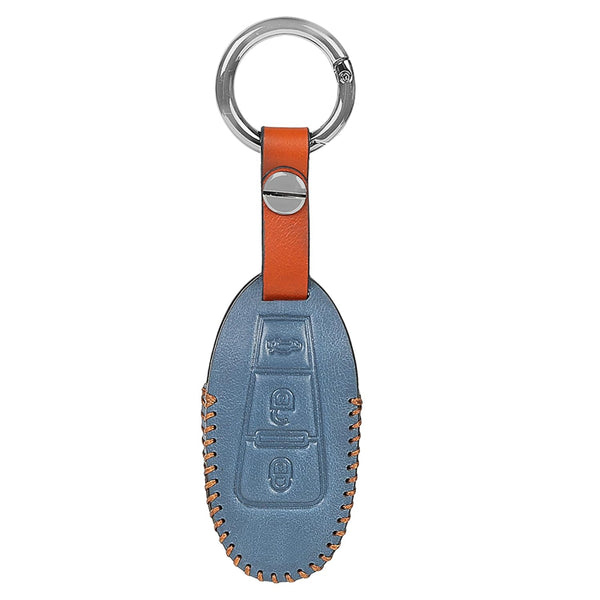 JVCV® Soft Handmade Leather Key Cover Compatible with Maruti Suzuki 2 and 3 Button Baleno Ciaz Vitara Brezza S Cross Swift Ignis and Toyota Urban Cruiser Smart Key