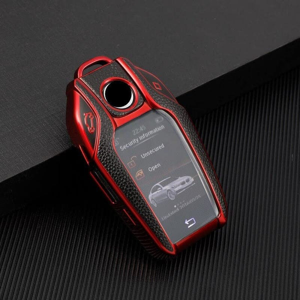 JVCV® Premium Soft TPU Leather Pattern Key Cover Compatible with BMW X Series Key