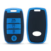 JVCV® Premium Soft TPU Leather Pattern Key Cover Compatible with Kia Seltos Sonet Carens 4 Button Smart Key