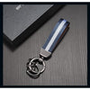 Nylon and Leather Car Keychain, Universal Key Fob Metal Keychain, 360 Degree Rotatable Key Chain Holder for Men and Women