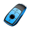 JVCV® Premium Soft TPU Leather Pattern Key Cover Compatible with Benz E Series Smart Key