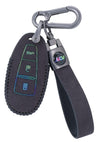 JVCV® Suede Leather Key Cover Compatible with Maruti Suzuki Baleno Ciaz Vitara Brezza S Cross Swift Ignis and Toyota Urban Cruiser Smart Key