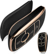 JVCV® Gold Border TPU Key Cover – Compatible with Mercedes-Benz E-Series Smart Key