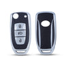JVCV® Premium Soft TPU Leather Pattern Key Cover Compatible with Tata Curvv Tiago Tigor Punch Nexon Zest Bolt Safari Storme Flip Key