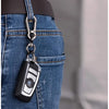 2 Pack Metal Keychain Car Key clip Quick-Release Horseshoe Shape D-Ring Key Fob Holder with Round Carabiner Keychain