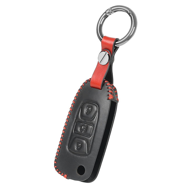 JVCV® Soft Handmade Leather Key Cover Compatible with Tata Curvv Tiago Tigor Nexon Punch Hexa Zest Bolt Safari Storme Flip Key
